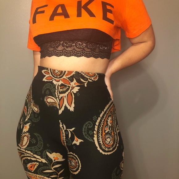 Floral High Waist Flare Bell Bottom Pants - Picture 2 of 6